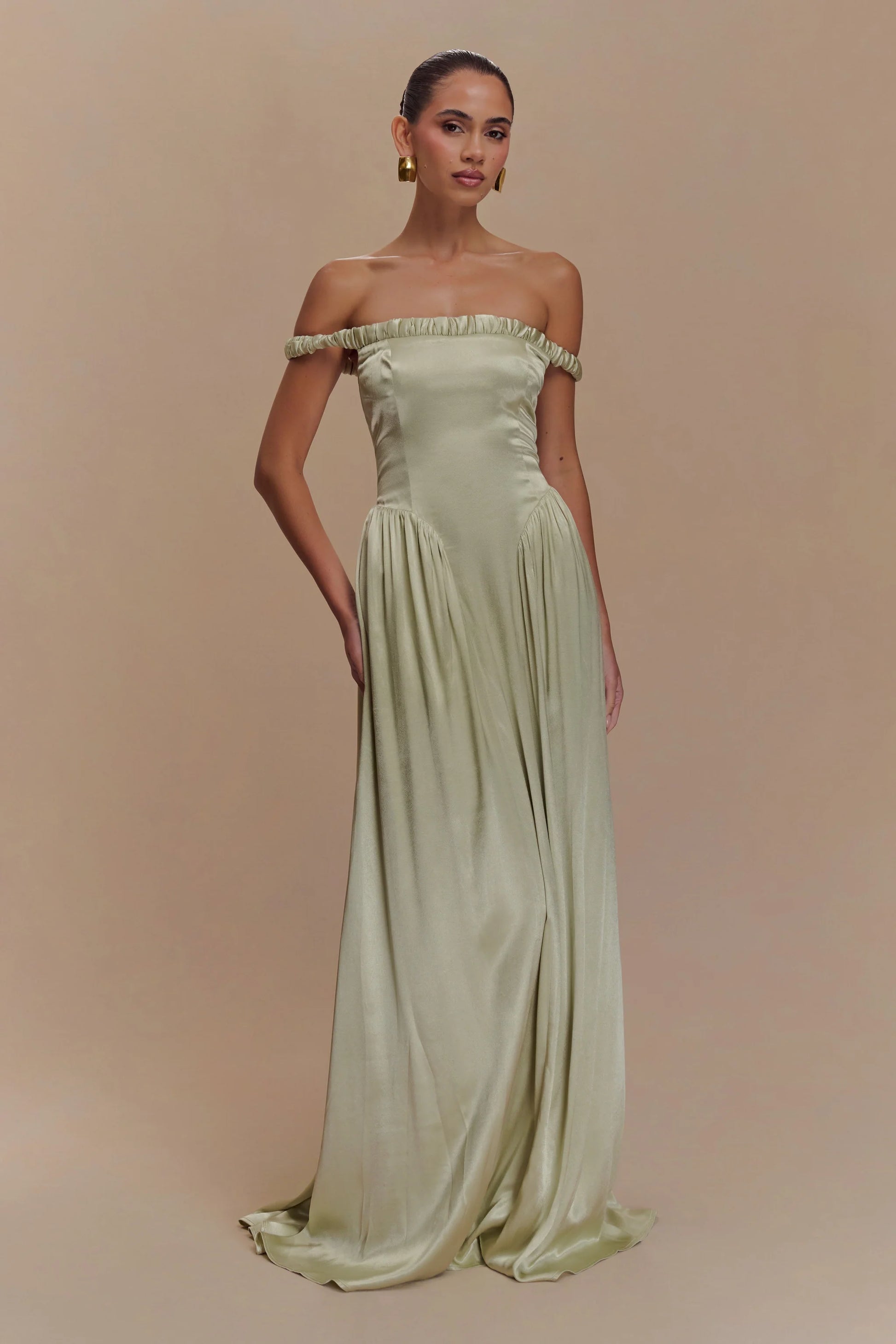 The Coco Dropped Waist Maxi Dress | Meshki | Sage The Coco Dropped Waist Maxi Dress | Meshki | Sage
