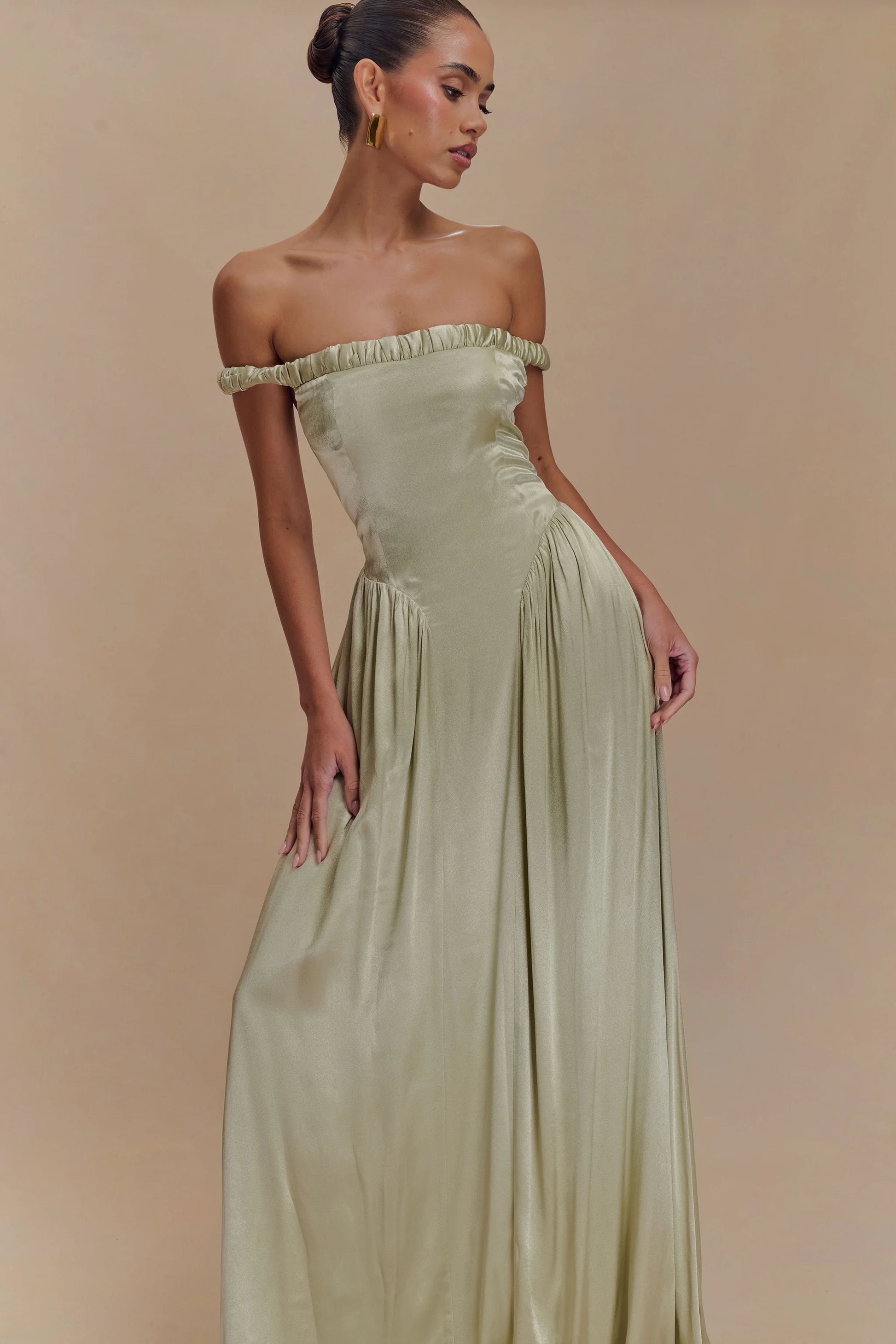 The Coco Dropped Waist Maxi Dress | Meshki | Sage The Coco Dropped Waist Maxi Dress | Meshki | Sage