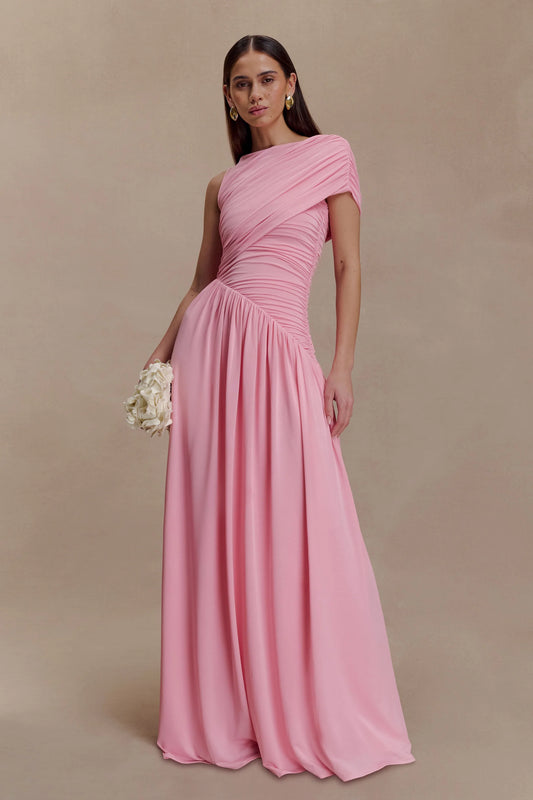 The Ayeshya Slinky Asymmetric Maxi Dress