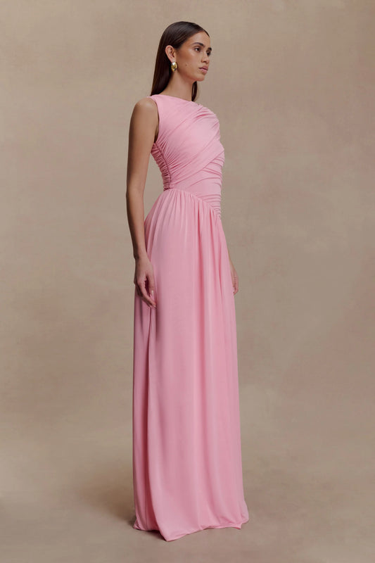 The Ayeshya Slinky Asymmetric Maxi Dress