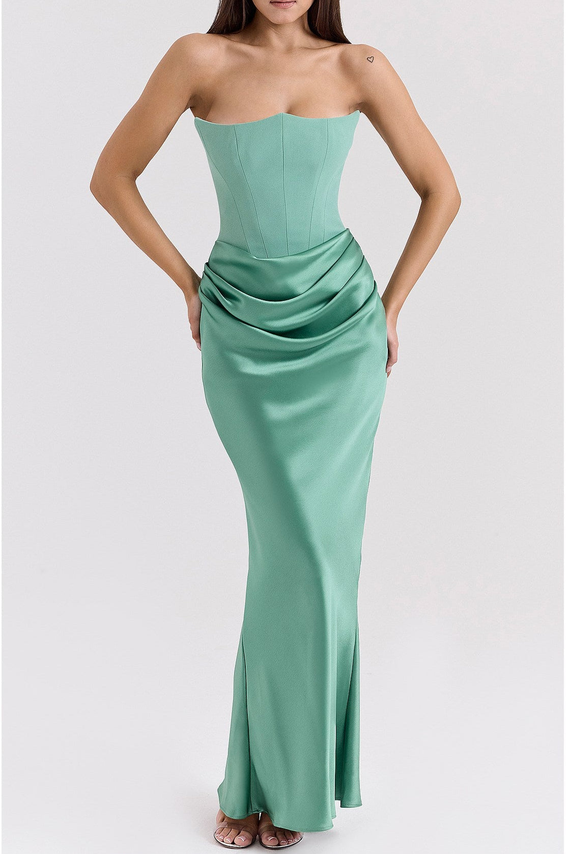 The Persephone Dress in Jade Green