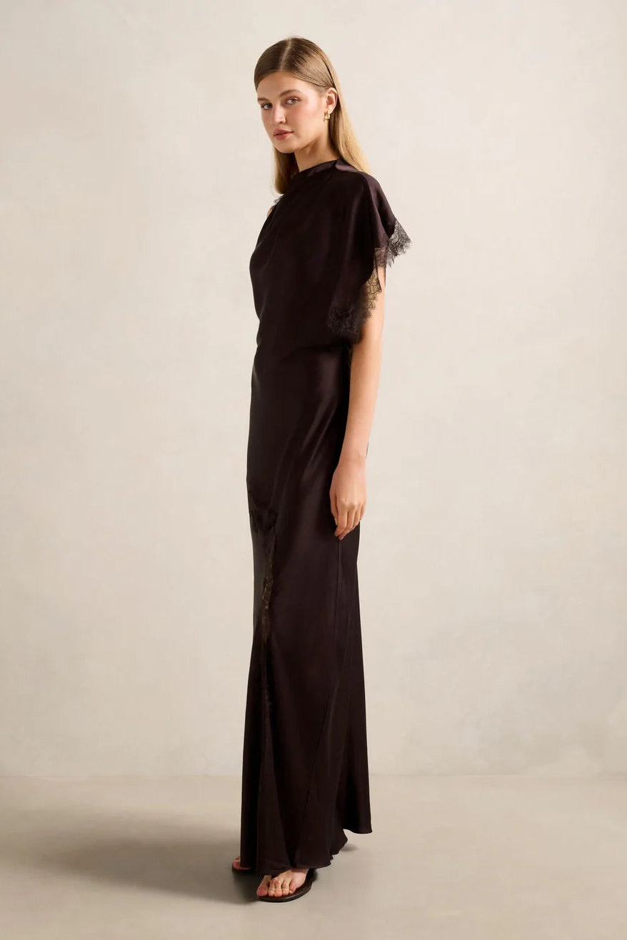 Kody Satin Lace Asym Dress