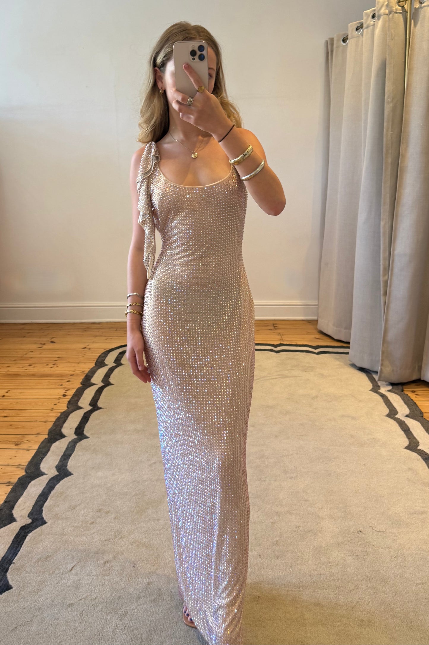 The Annaliese Embellished Draped Dress
