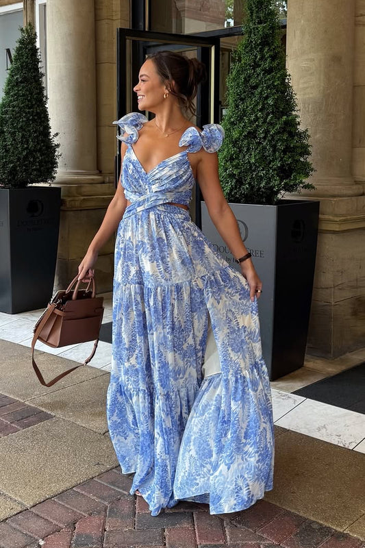 The  Fritillaria Dress in Blue Floral