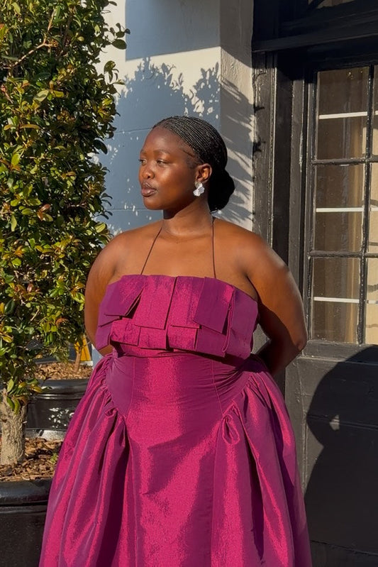 The Makarios Dress in Plum