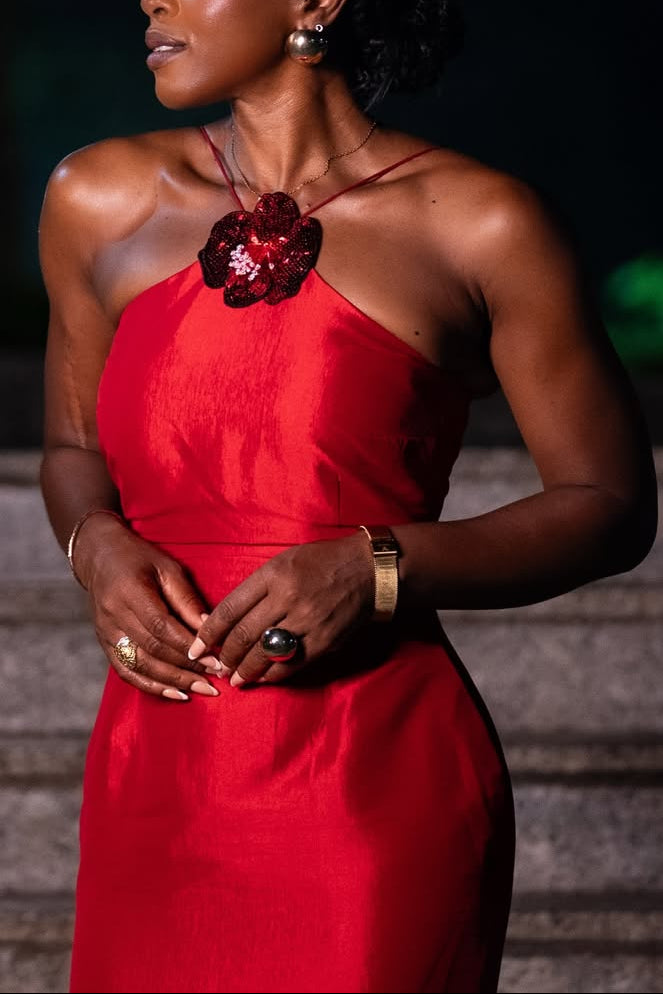 The Calina midi Dress - Red
