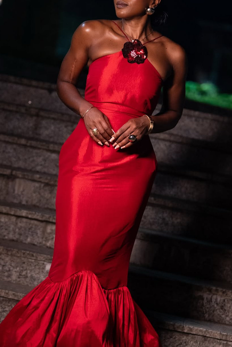 The Calina midi Dress - Red