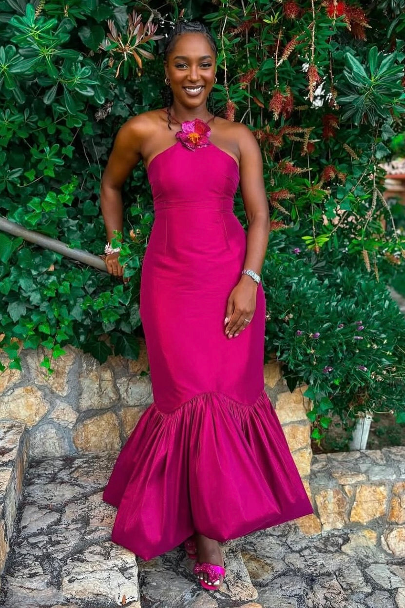 The Calina midi Dress - Maroon