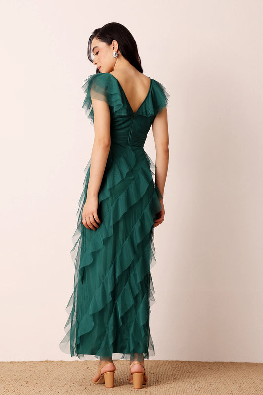 Carpathia Maxi Dress in Emerald Green