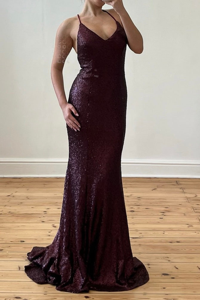 the nesta gown in plum