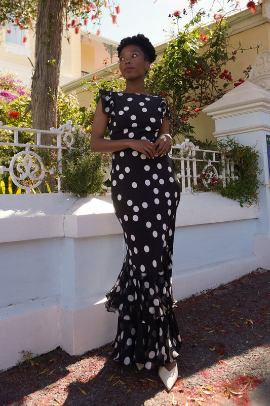 The Ordinia Mono Polka Dot Dress