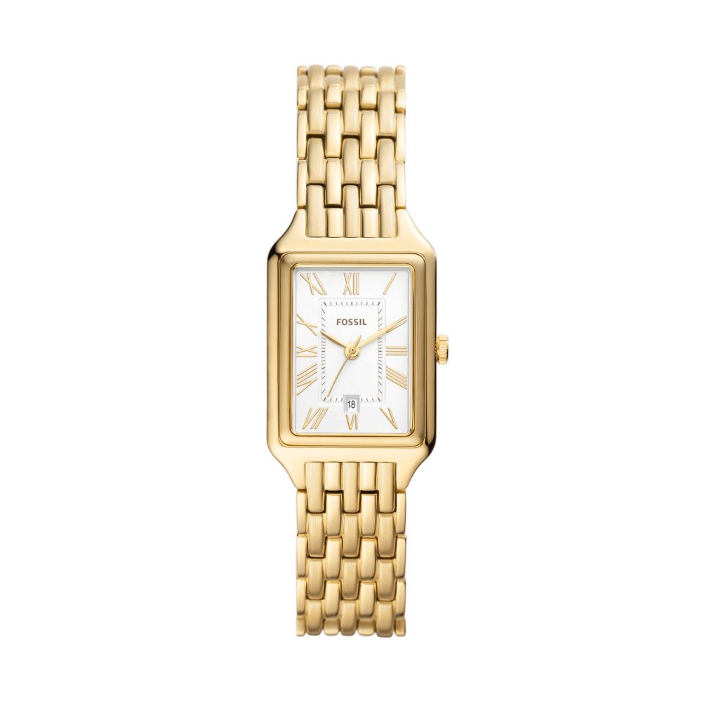 raquel three-hand date gold-tone stainless steel watch