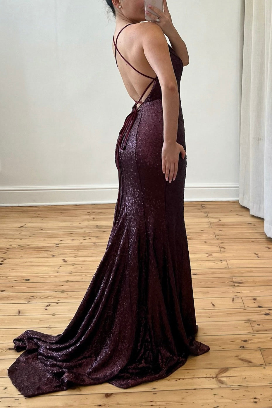 the nesta gown in plum