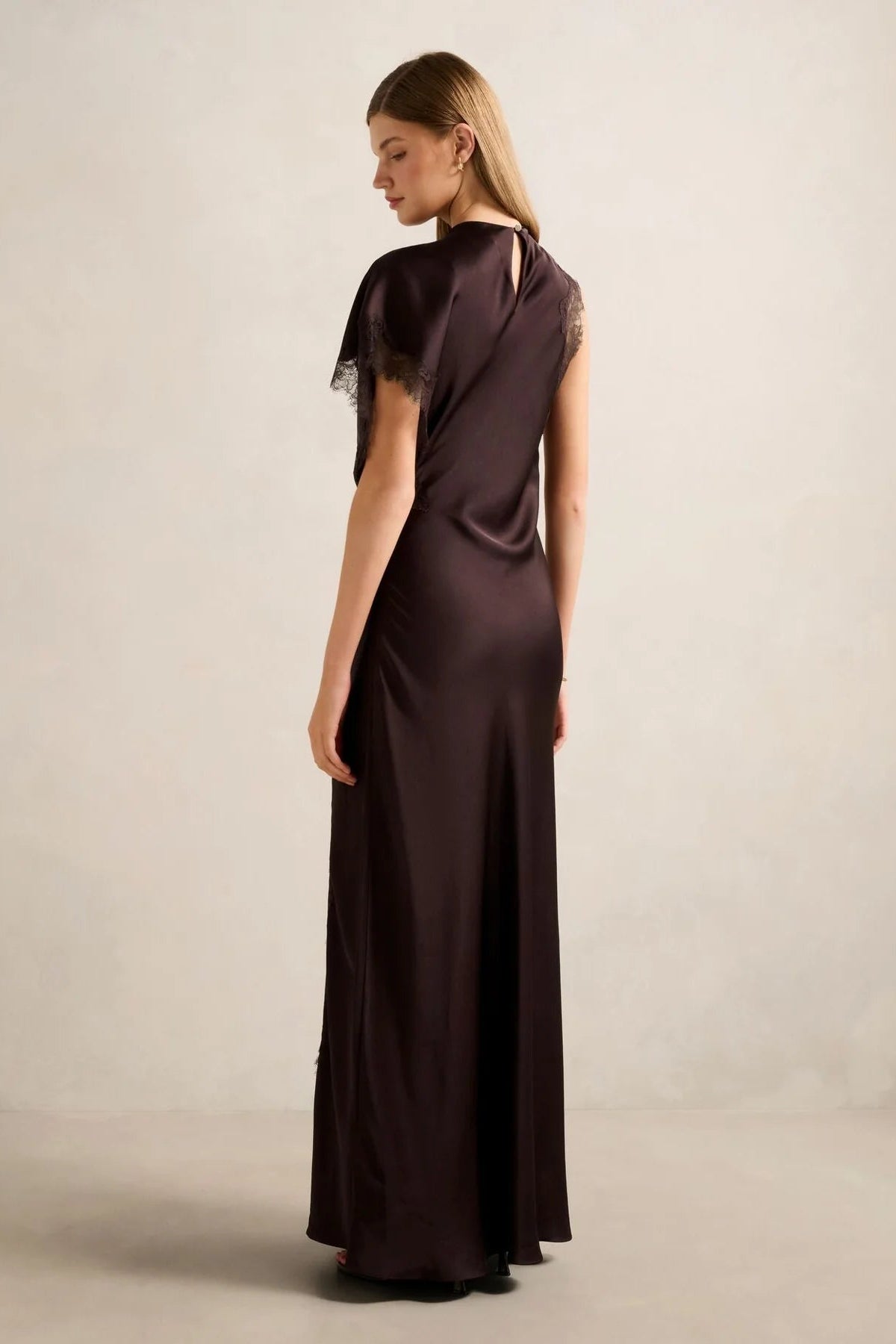 Kody Satin Lace Asym Dress