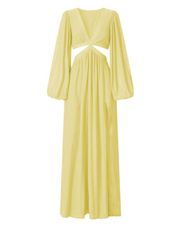 the verona dress in butter yellow