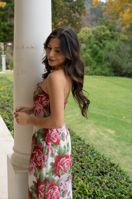 Ella Strapless Chiffon Maxi Dress