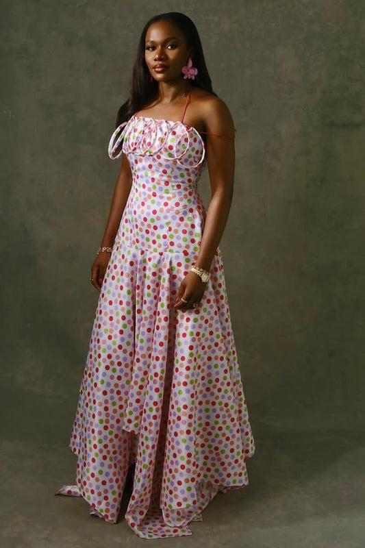 The Merasy Midi Dress - Spotted Print