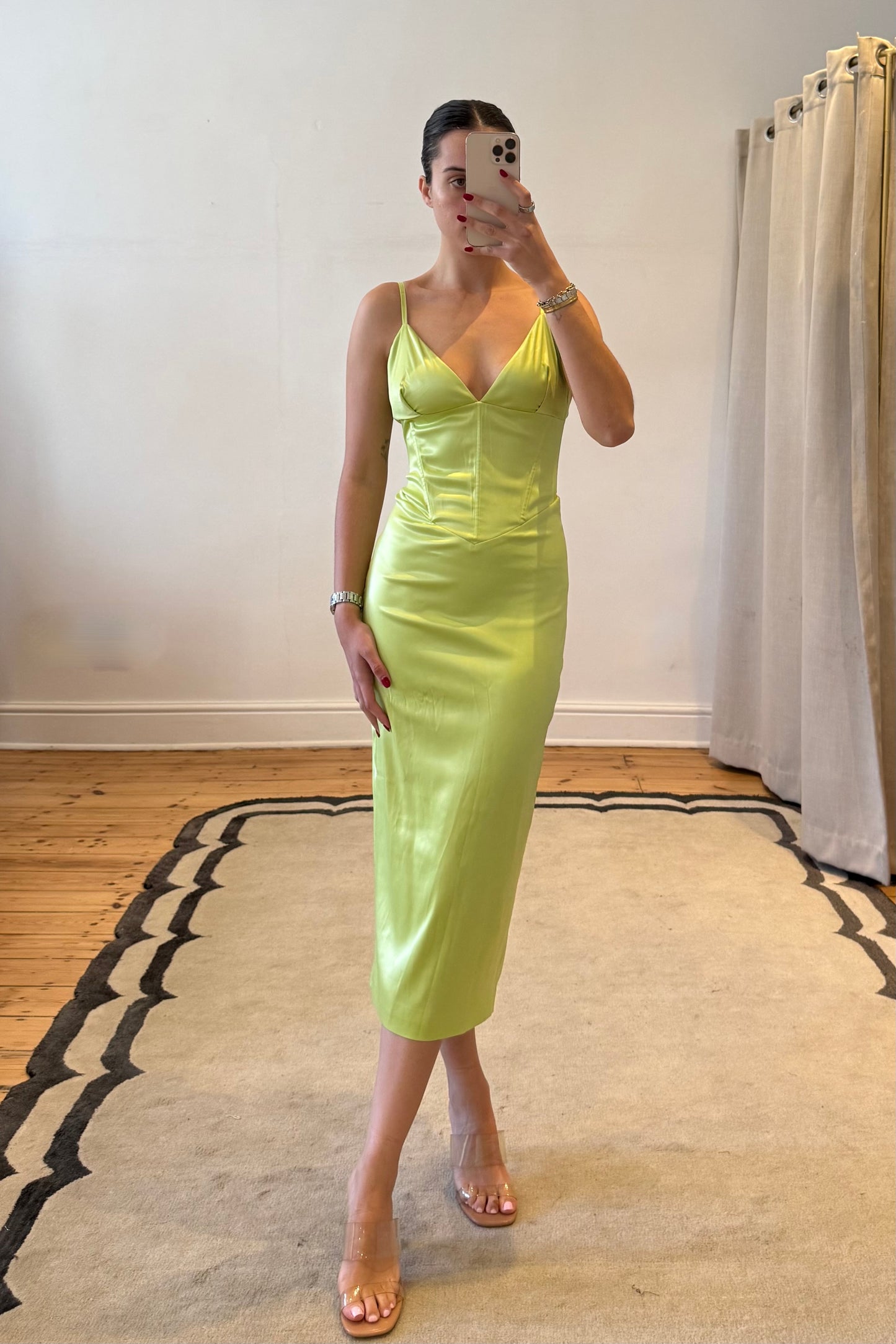 The Lime Luxe Midi Dress | Meshki | Lime The Lime Luxe Midi Dress | Meshki | Lime