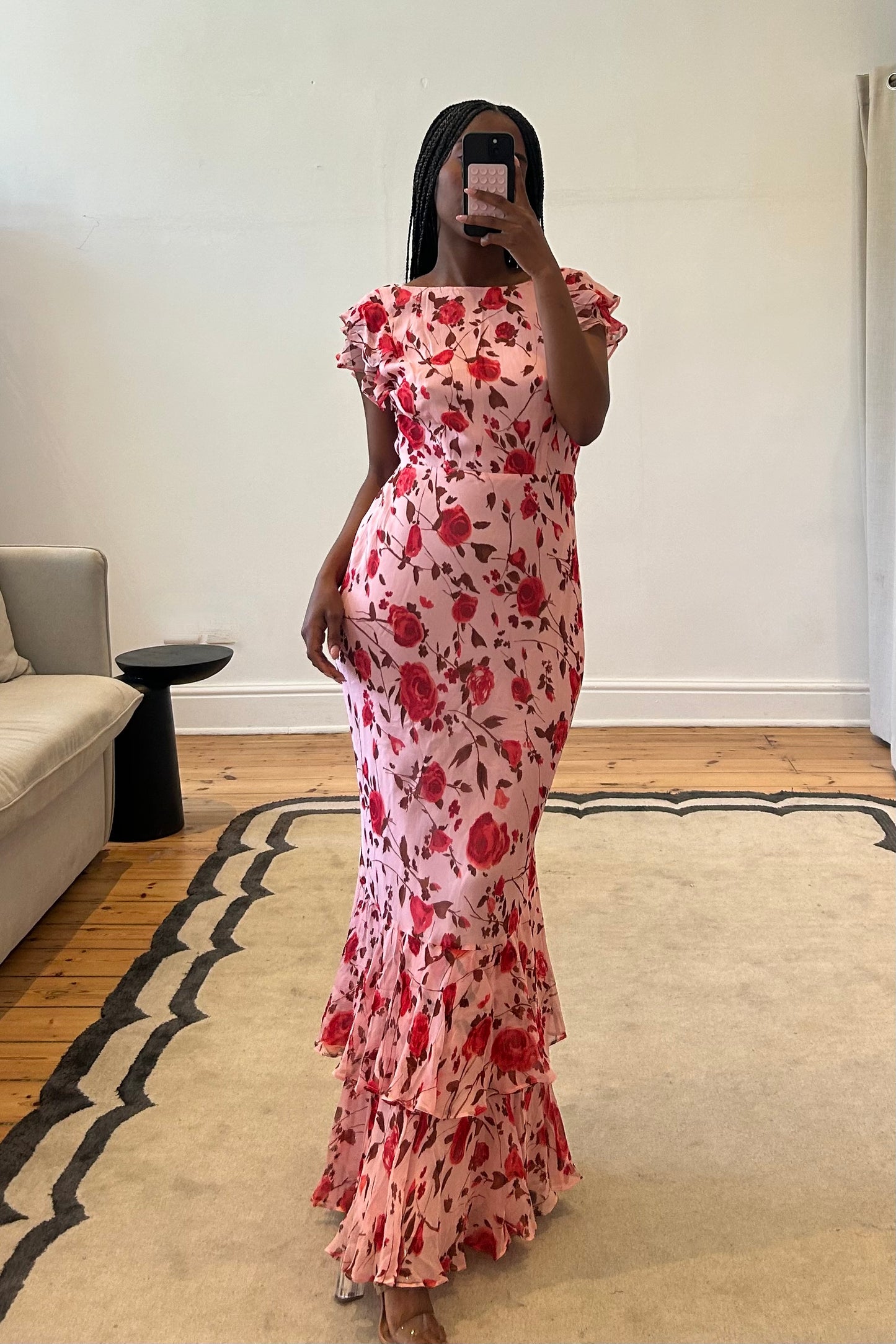 The Ordinia Dress in Belle Rose Pink Floral