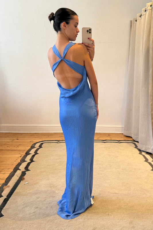 The Azure Drape Back Maxi Dress