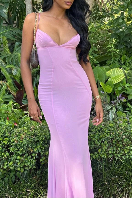 The Loren Pink Maxi Dress