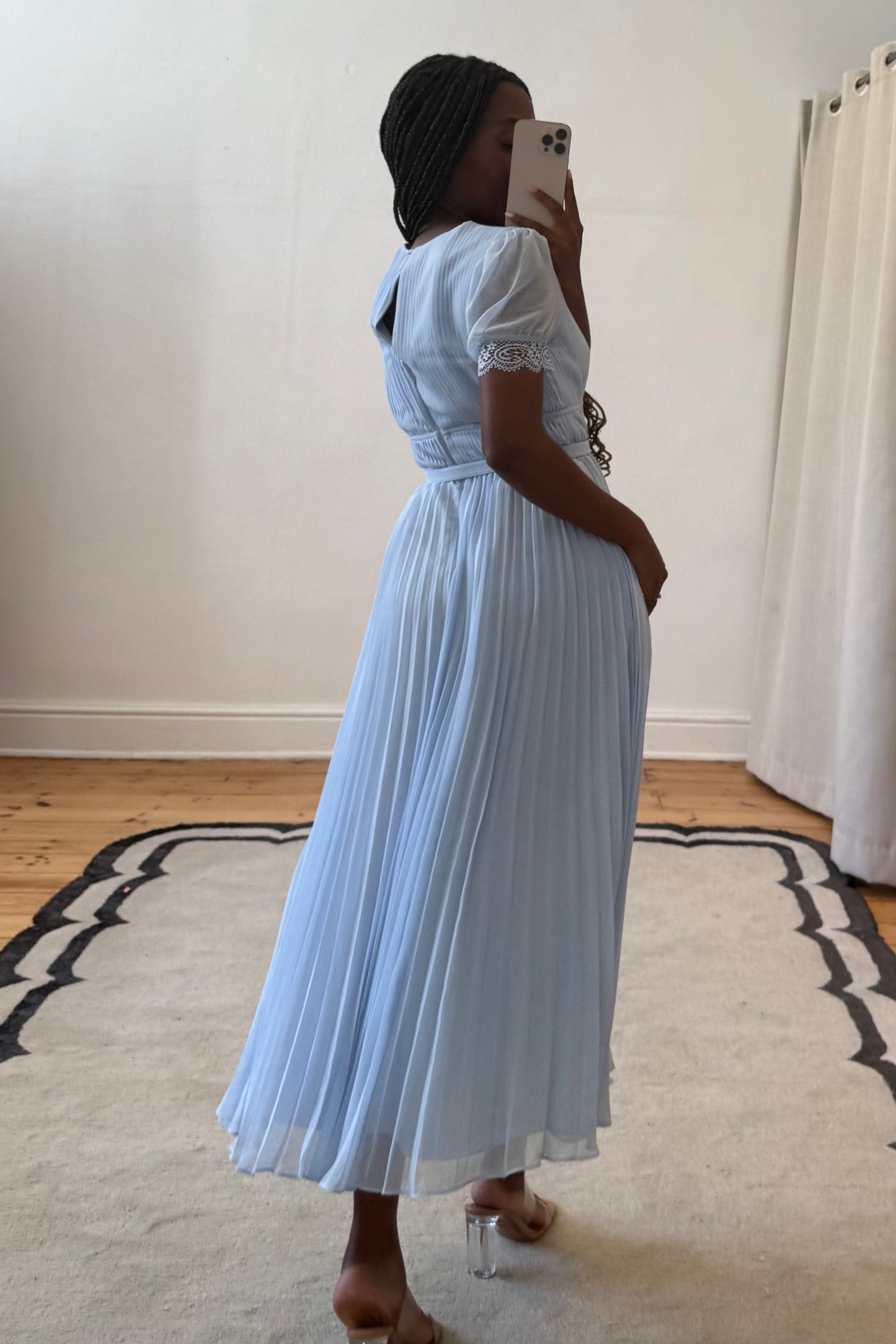 The Blue Chiffon Midi Dress