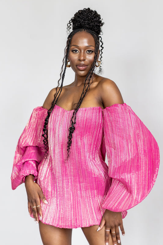 the afana dress in cerise pink