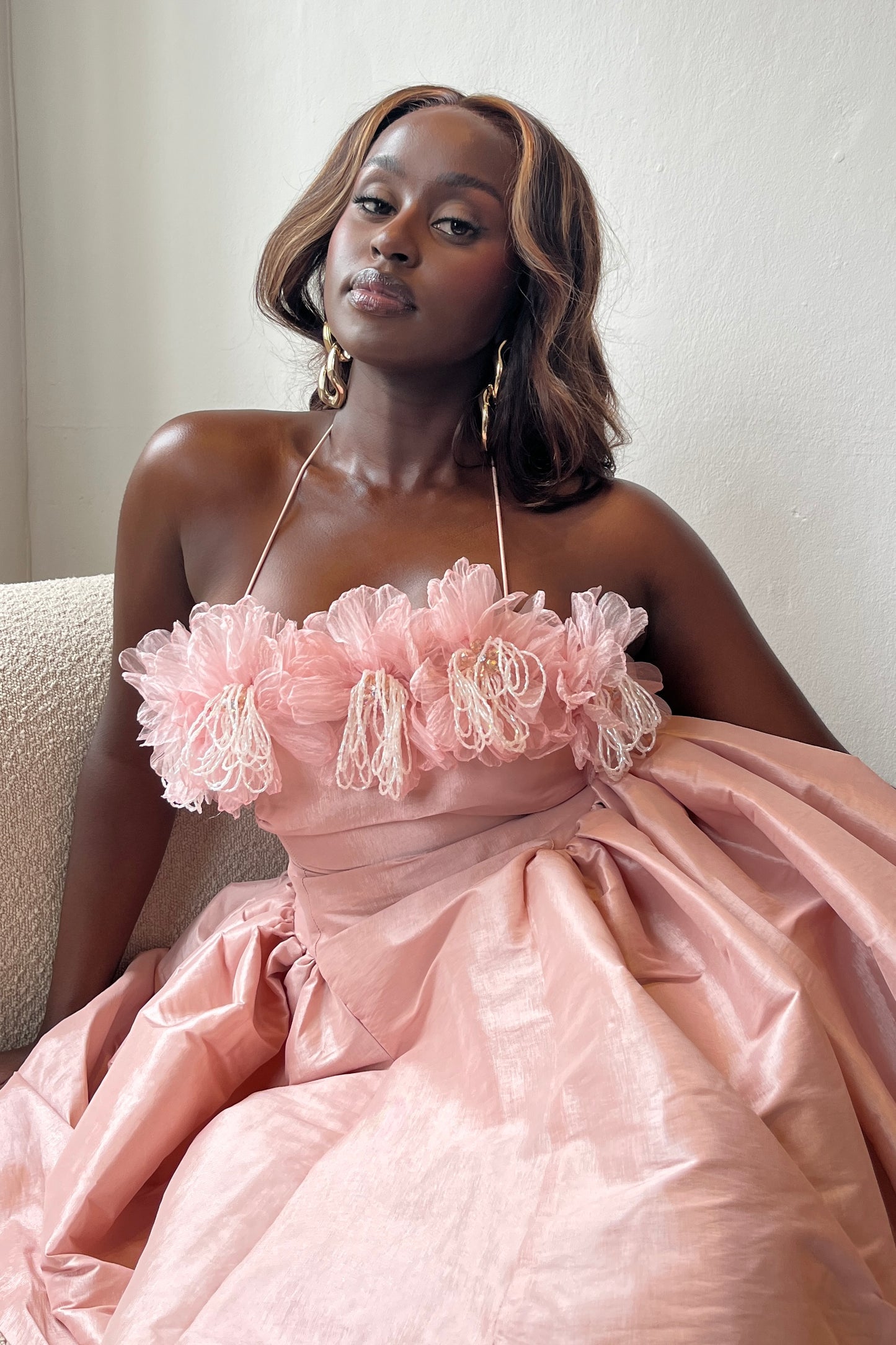 The Fuchsia mini Dress - Baby Pink