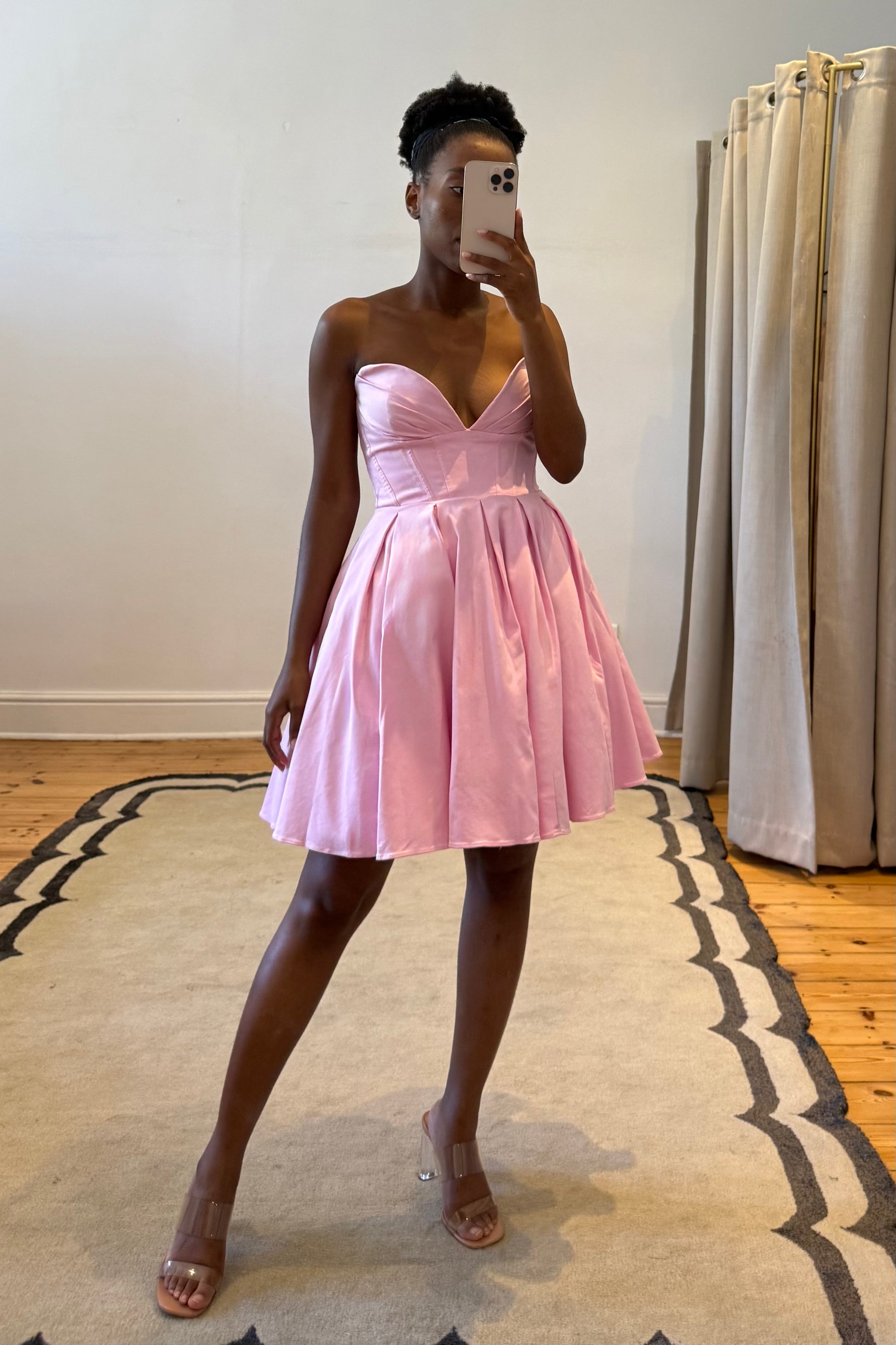 Mar Cotton Candy Twill Strapless Mini Dress | House of CB | Pink Mar Cotton Candy Twill Strapless Mini Dress | House of CB | Pink