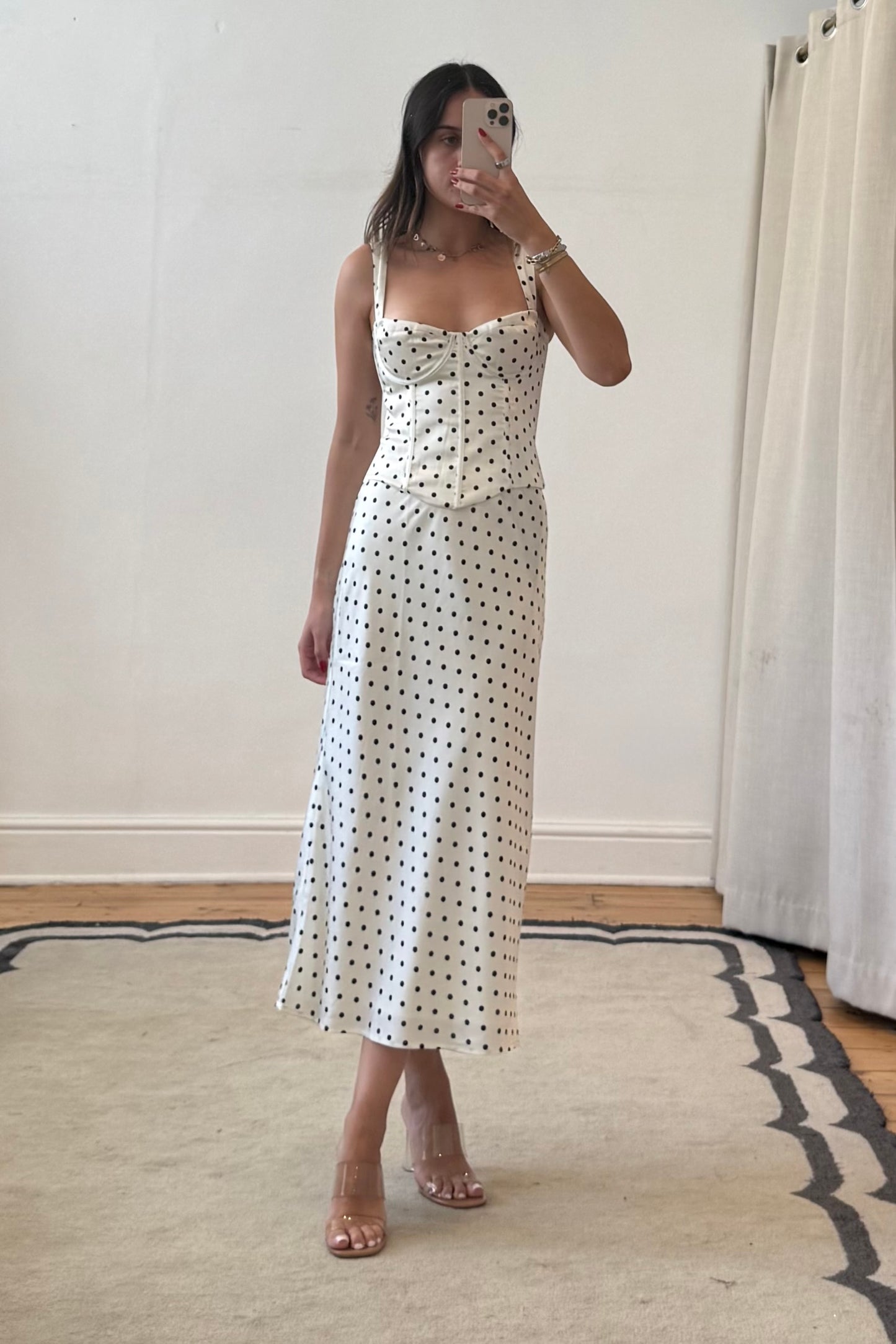 Karlita Polka Dot Bustier and Skirt