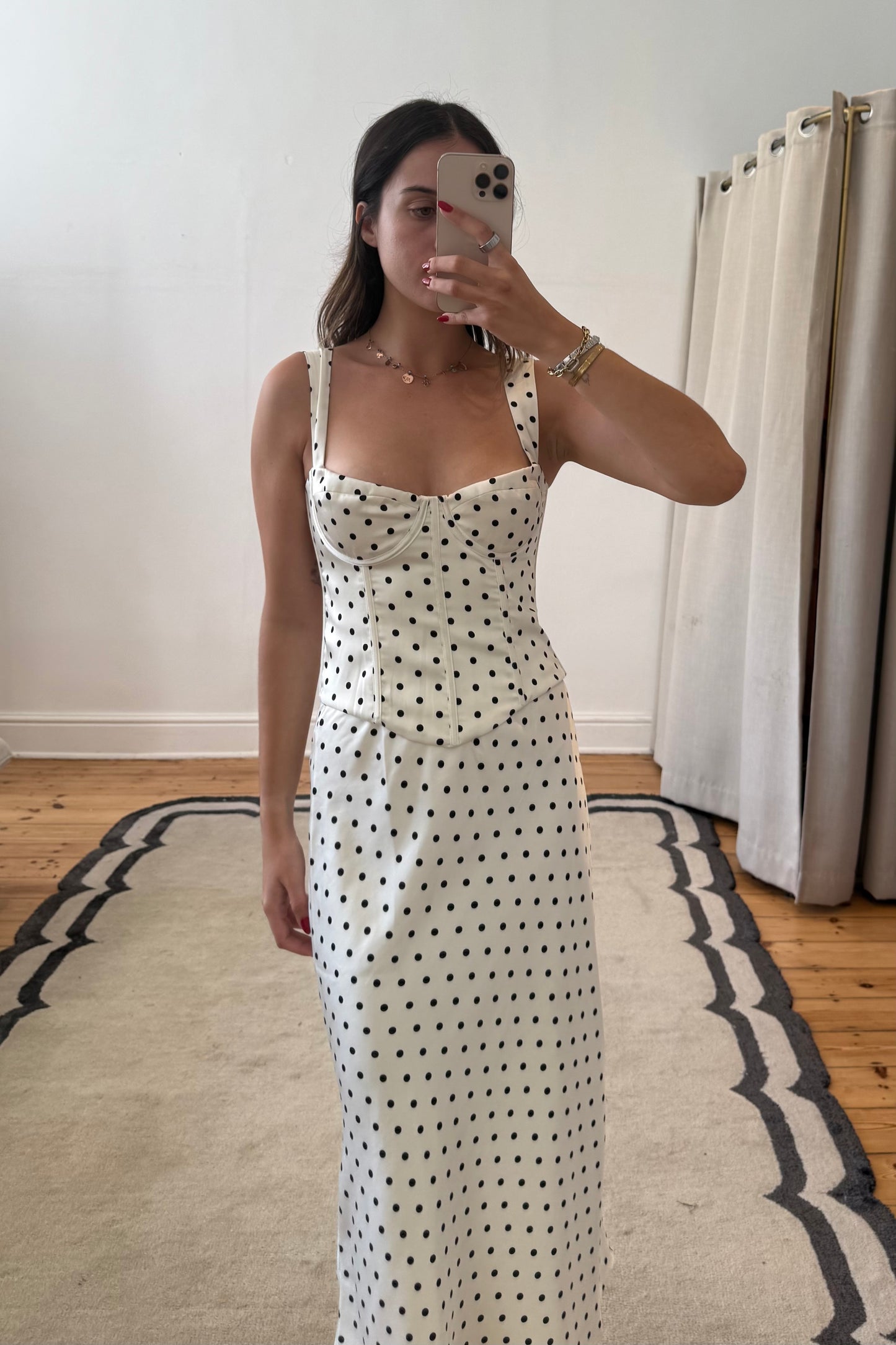 Karlita Polka Dot Bustier and Skirt