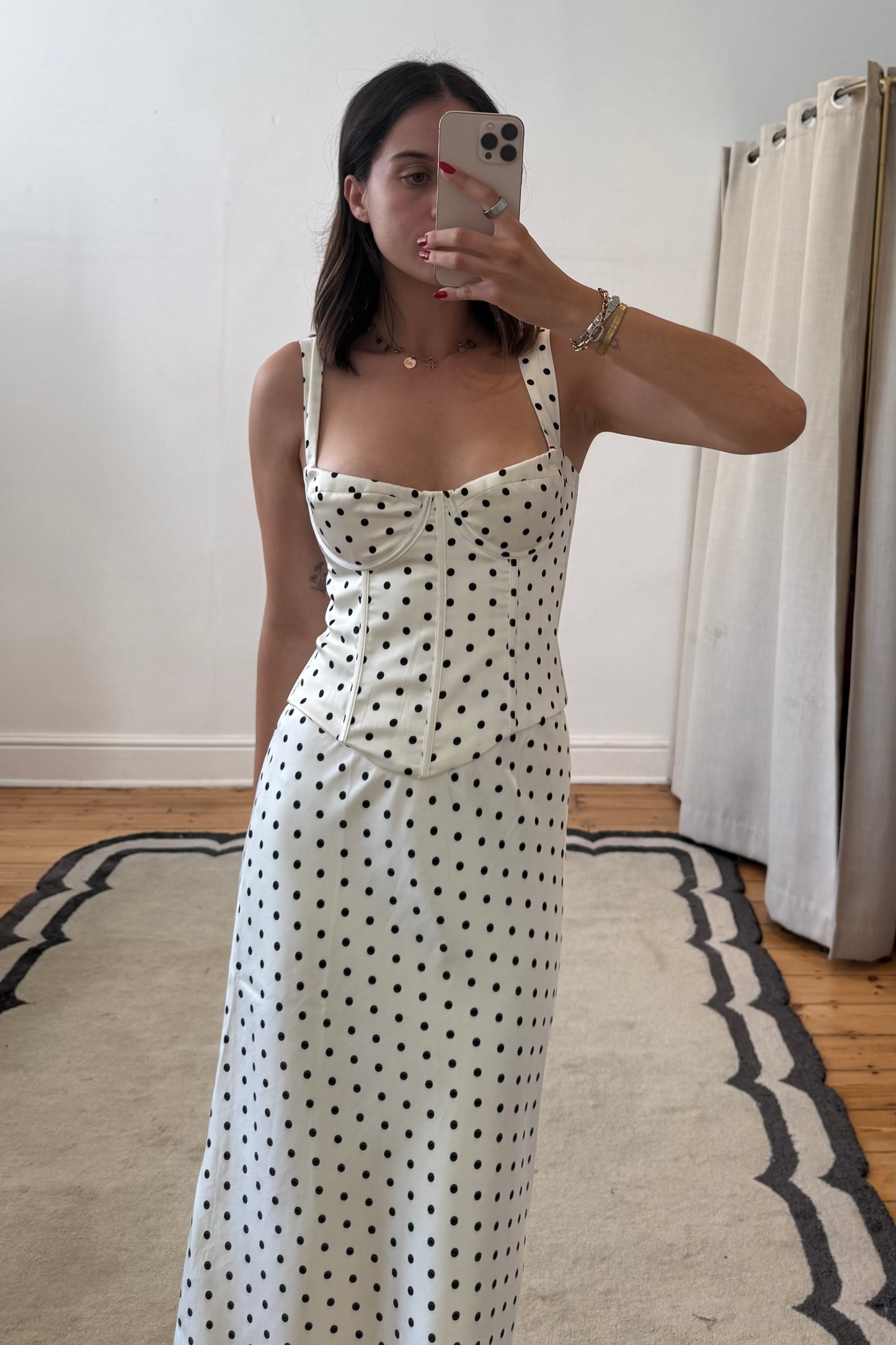 Karlita Polka Dot Bustier and Skirt