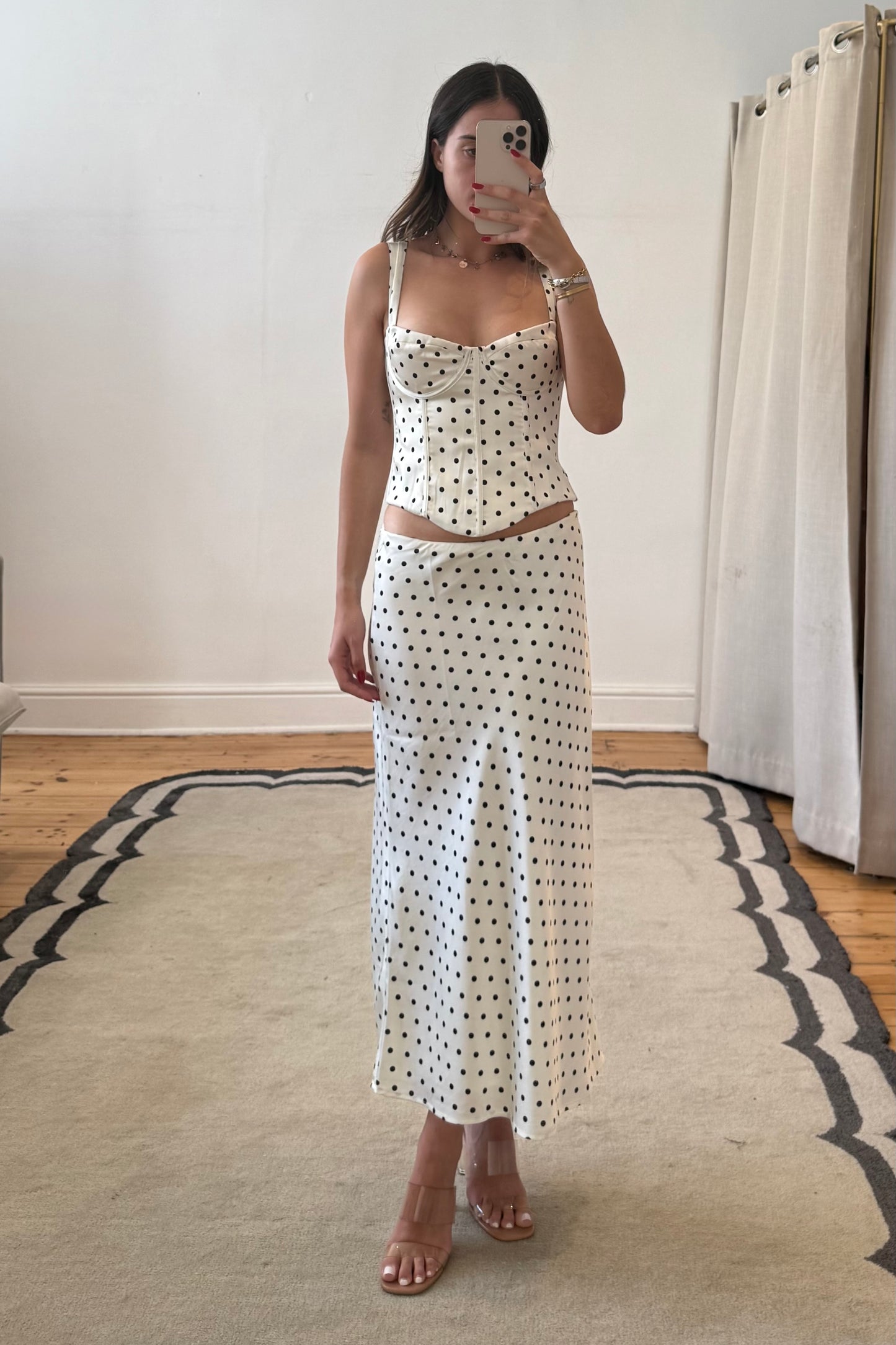 Karlita Polka Dot Bustier and Skirt