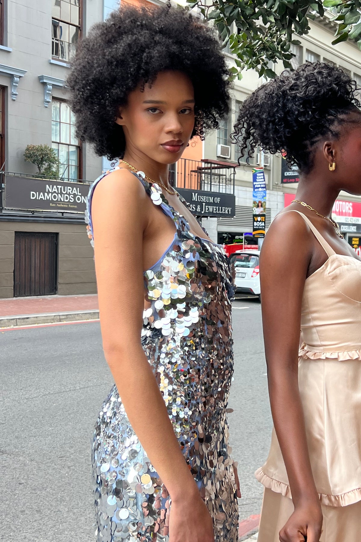 The Lara Sequin Maxi Dress by Lara Louise Designs in red – view 6