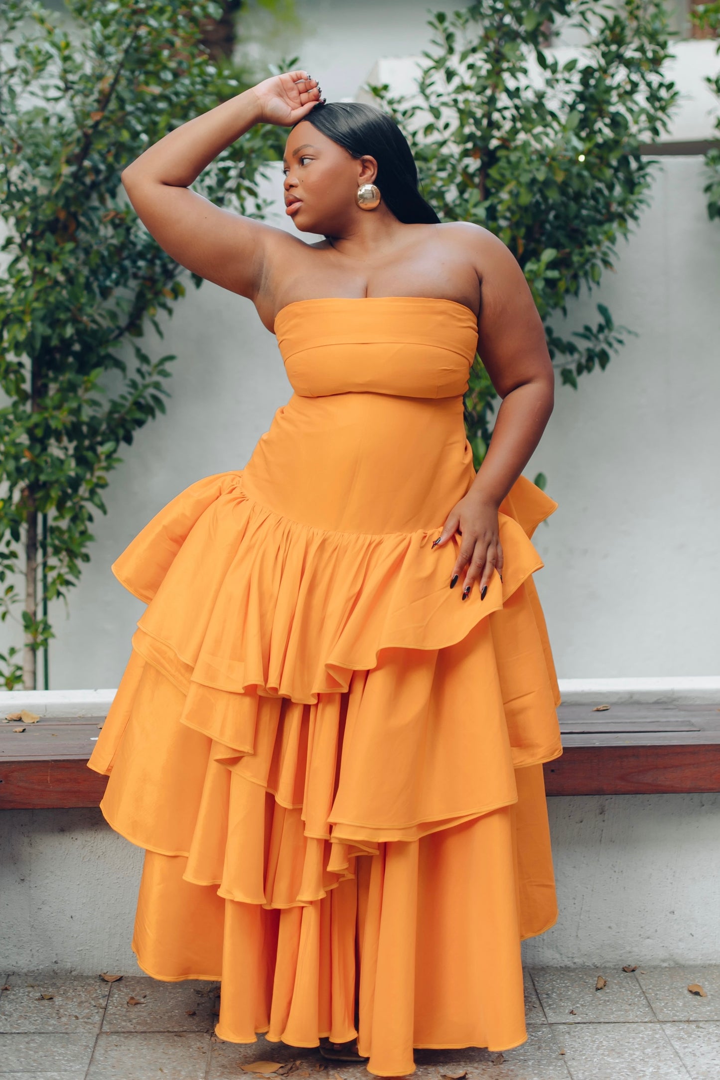 the zinnia maxi dress in orange