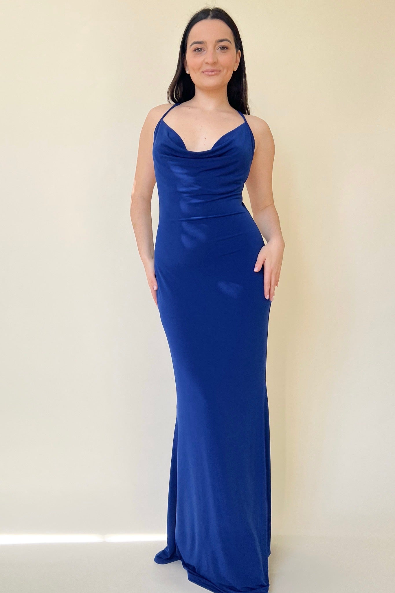 the nadia dress in cobalt blue