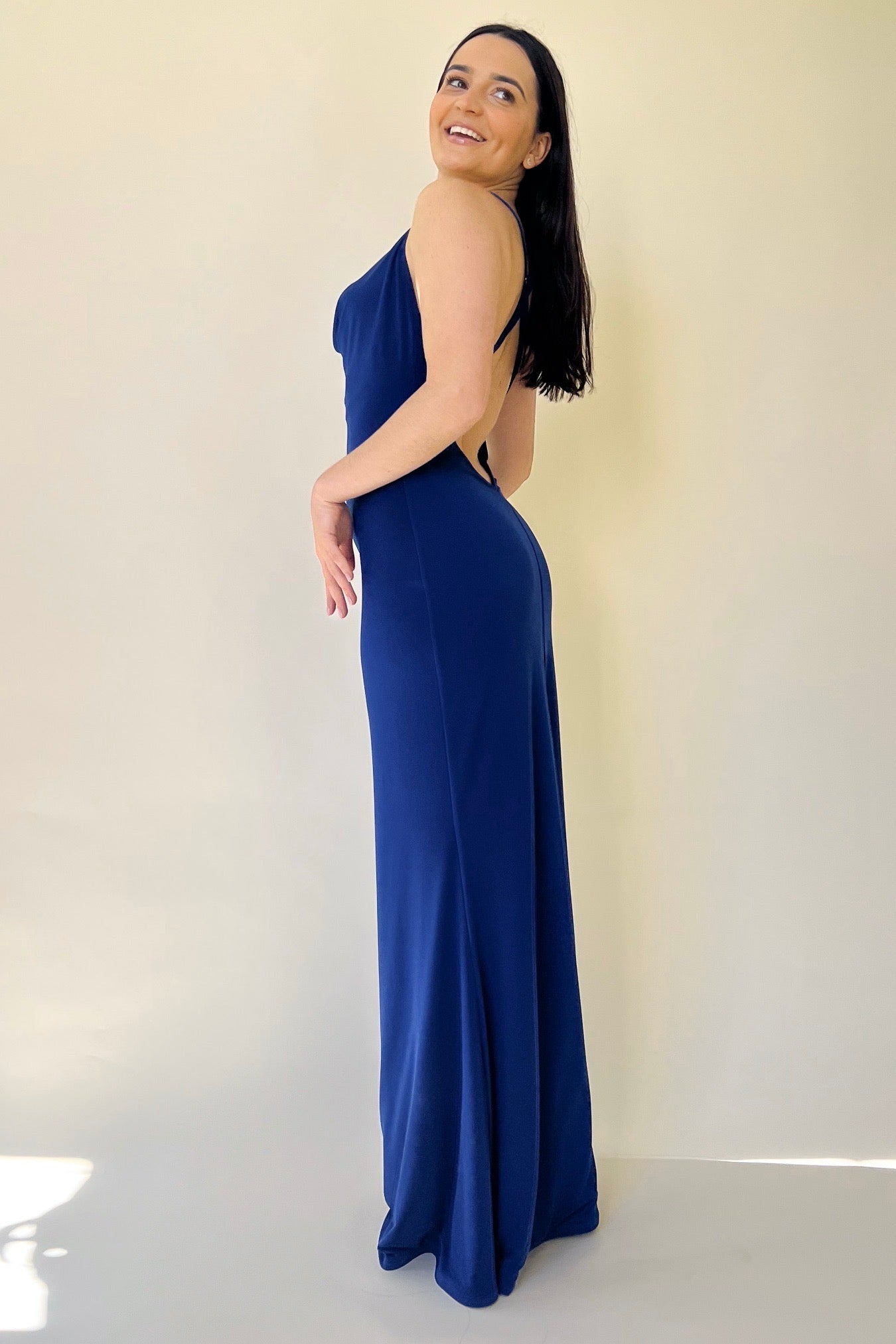 the nadia dress in cobalt blue