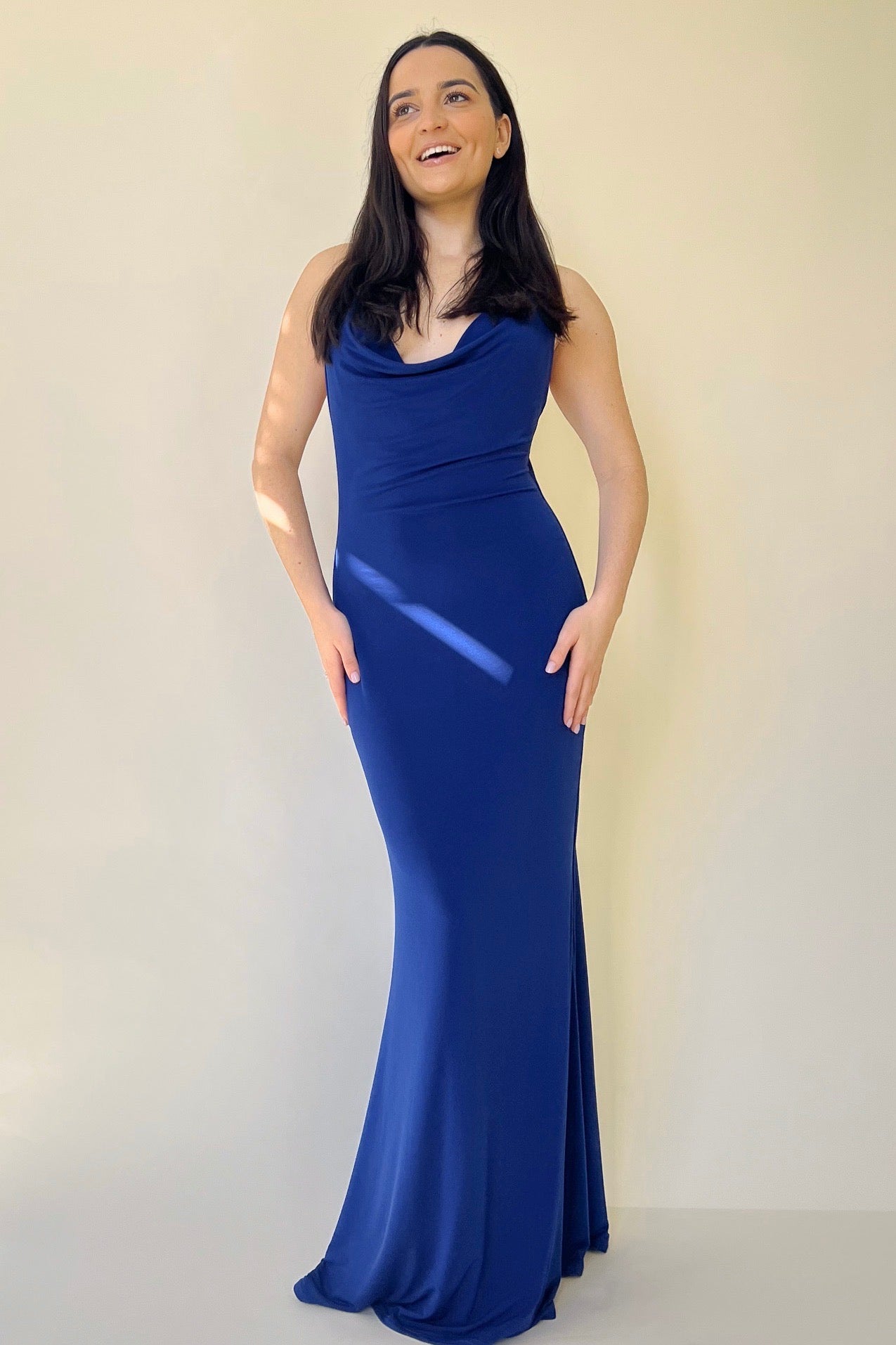 the nadia dress in cobalt blue