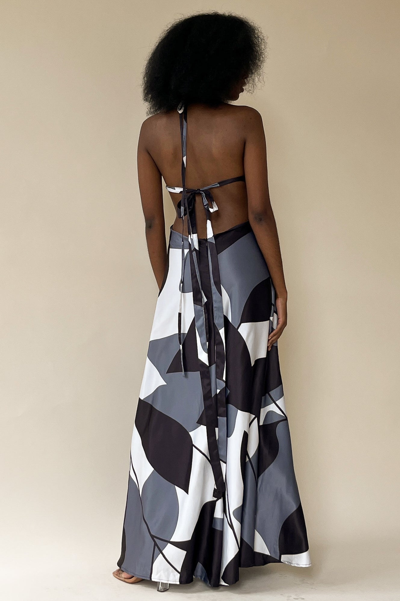 the venus dress in abstract print
