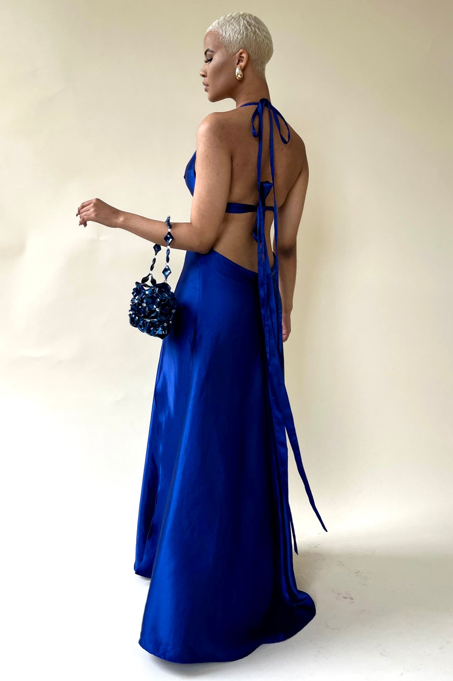 the venus dress in cobalt blue