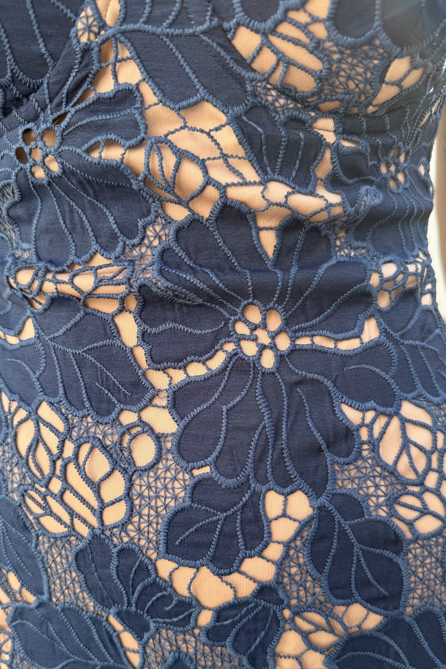 The Taylie Navy Lace Midi Dress