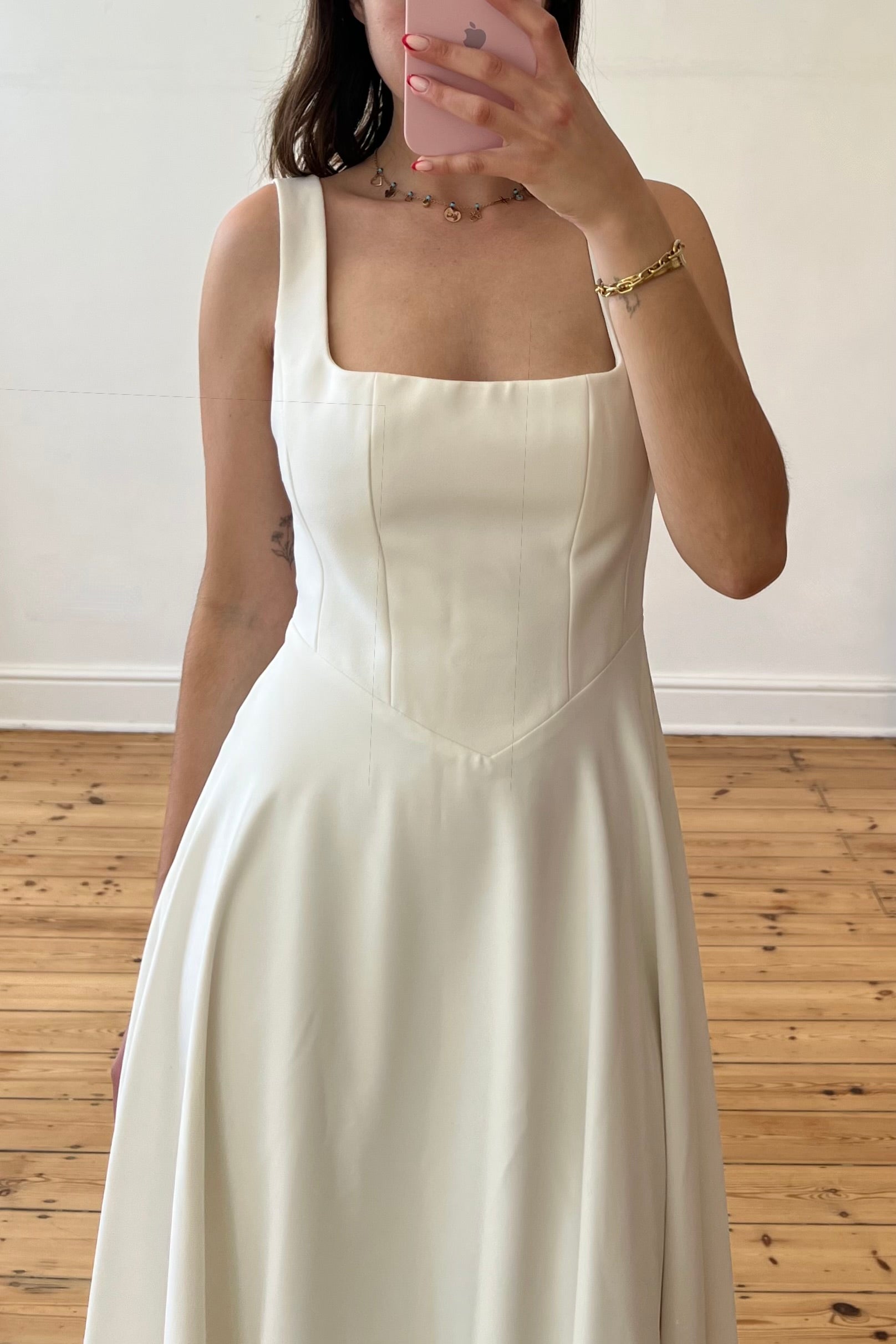 Puff Sleeve White Square Neck Midi Dress Square Neck Midi Dress Odd Muse Ivory Puff Sleeve White Square Neck Midi Dress Square Neck Midi Dress Odd Muse Ivory