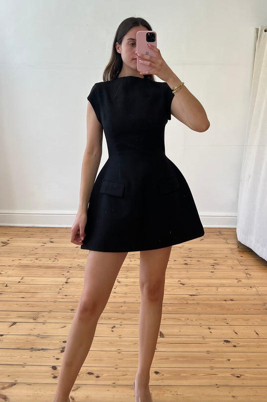 The Ultimate Muse Cap Sleeve Mini Dress in Black