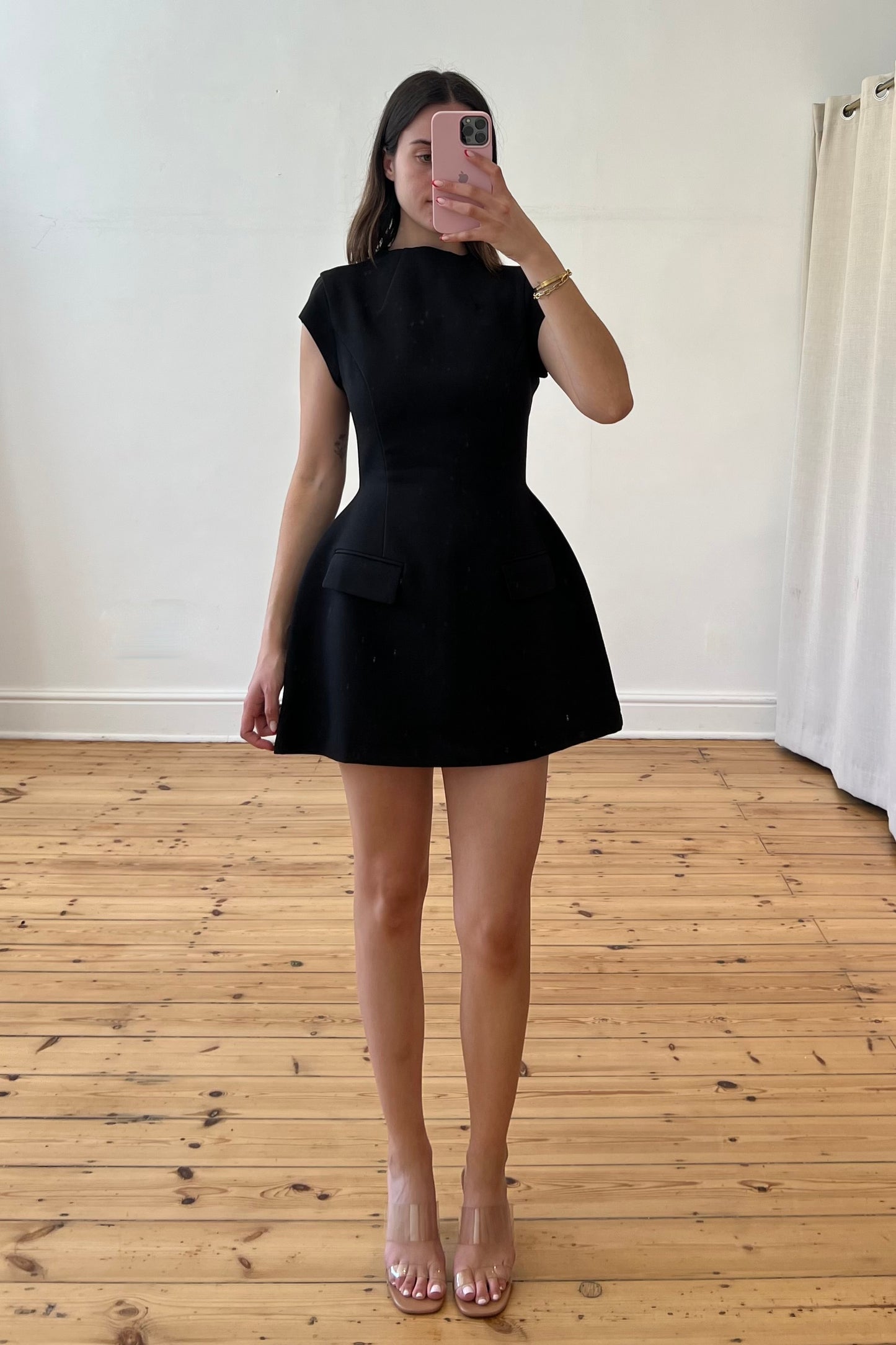 The Ultimate Muse Cap Sleeve Mini Dress in Black