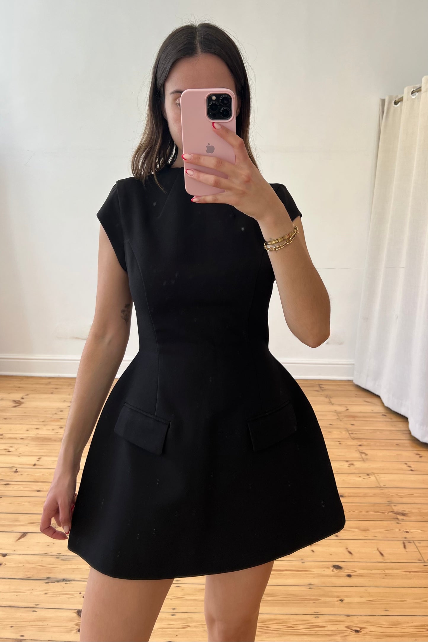 The Ultimate Muse Cap Sleeve Mini Dress in Black