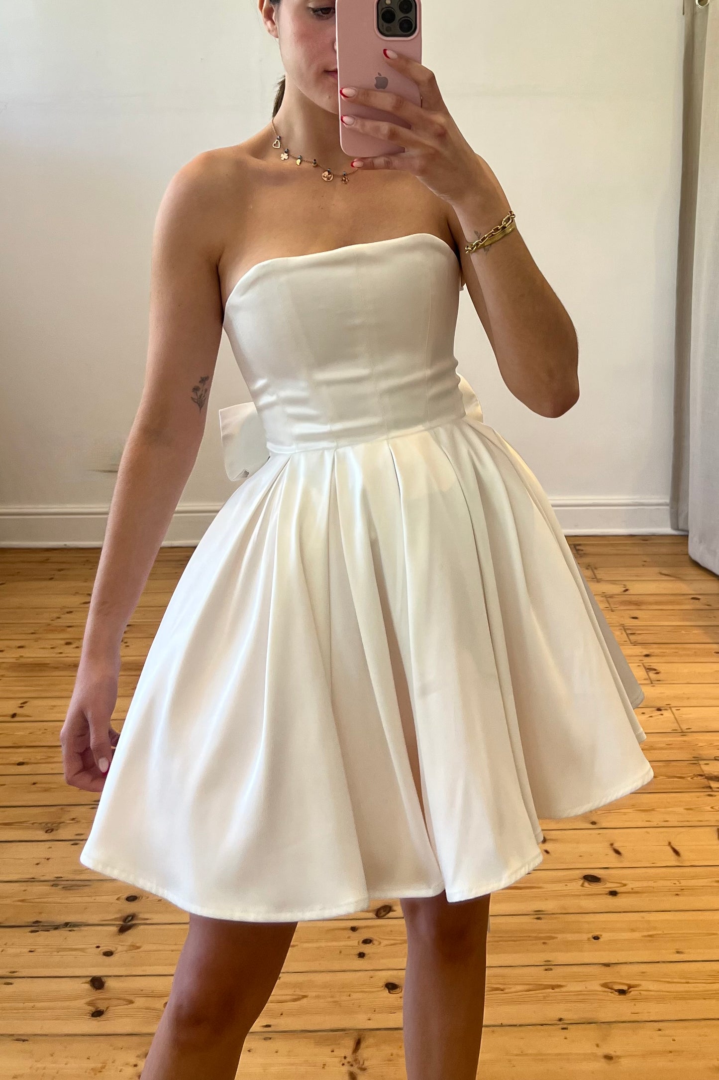 The Nevina Mini Dress in Ivory