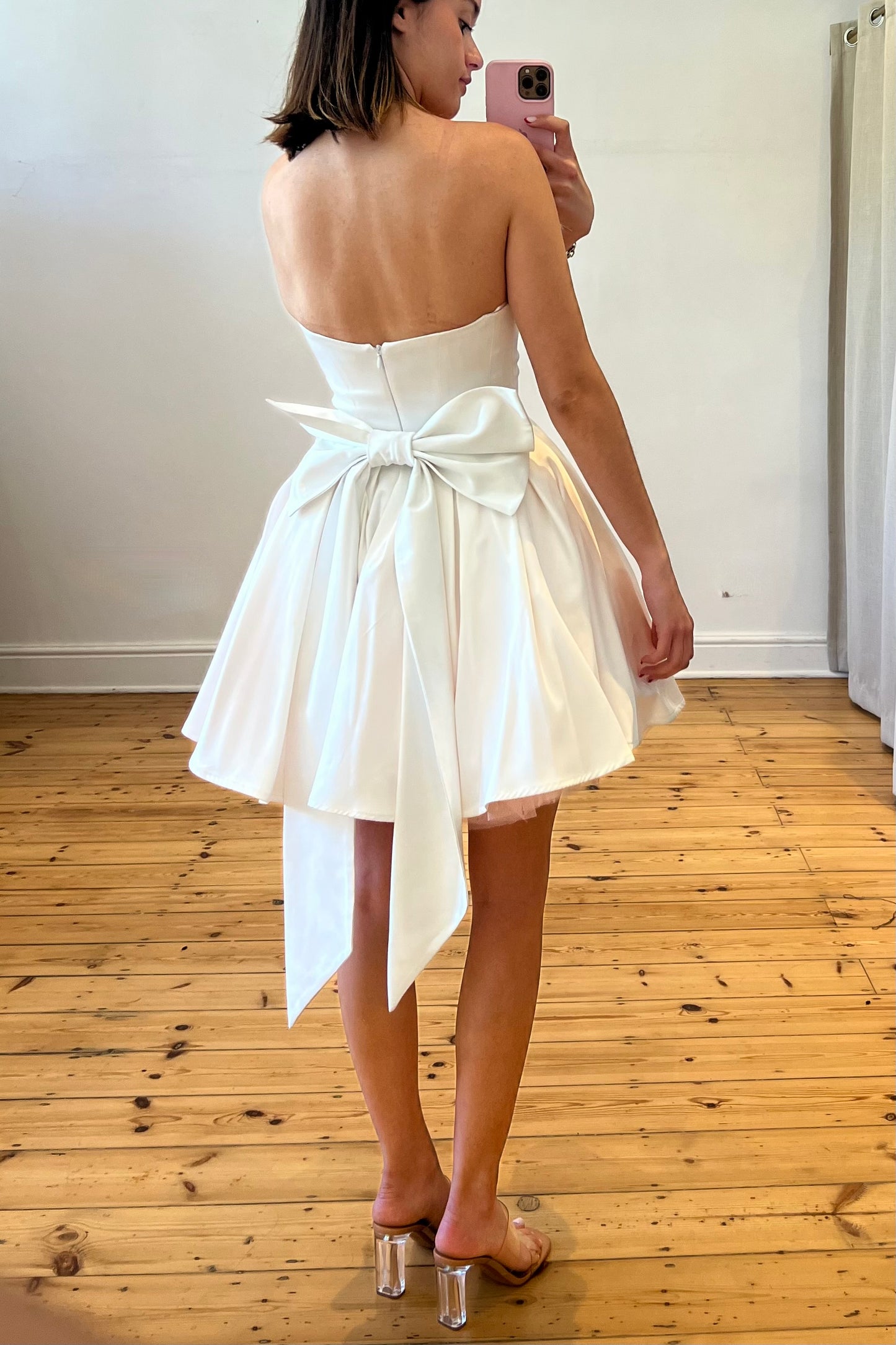 The Nevina Mini Dress in Ivory