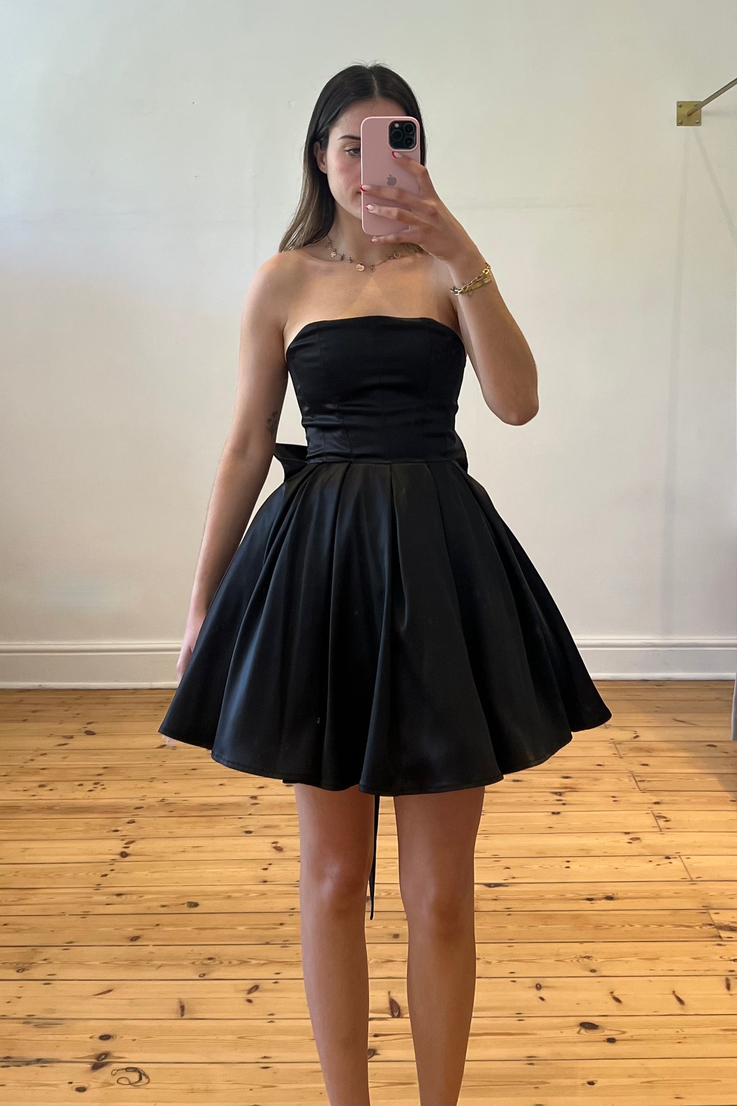 The Nevina Mini Dress in Black