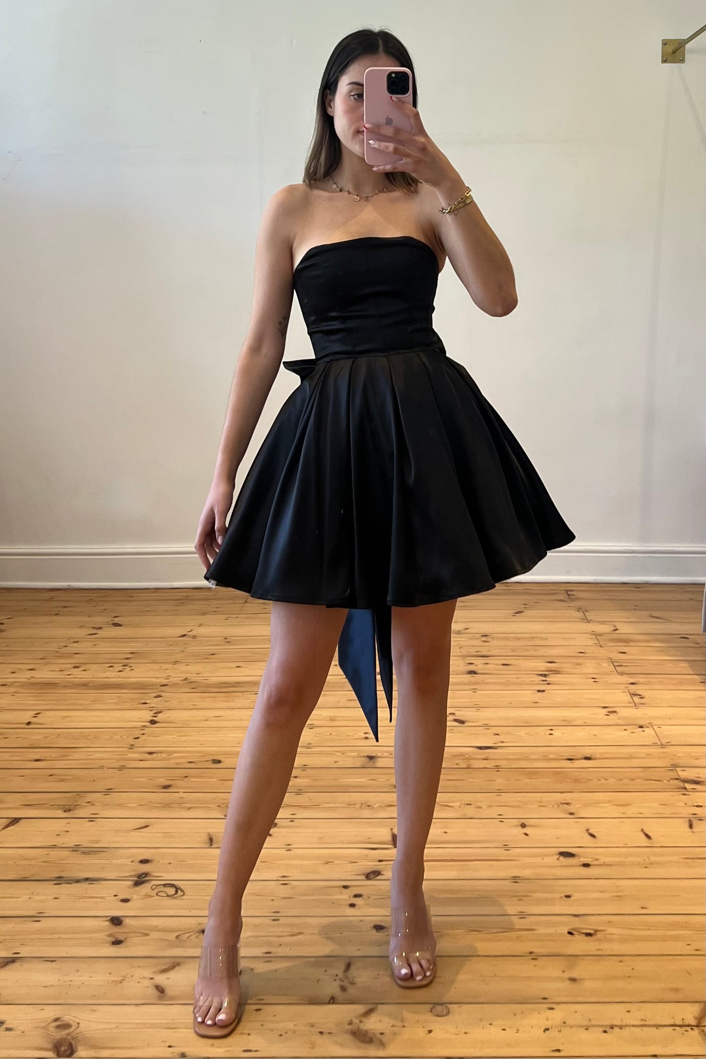 The Nevina Mini Dress in Black