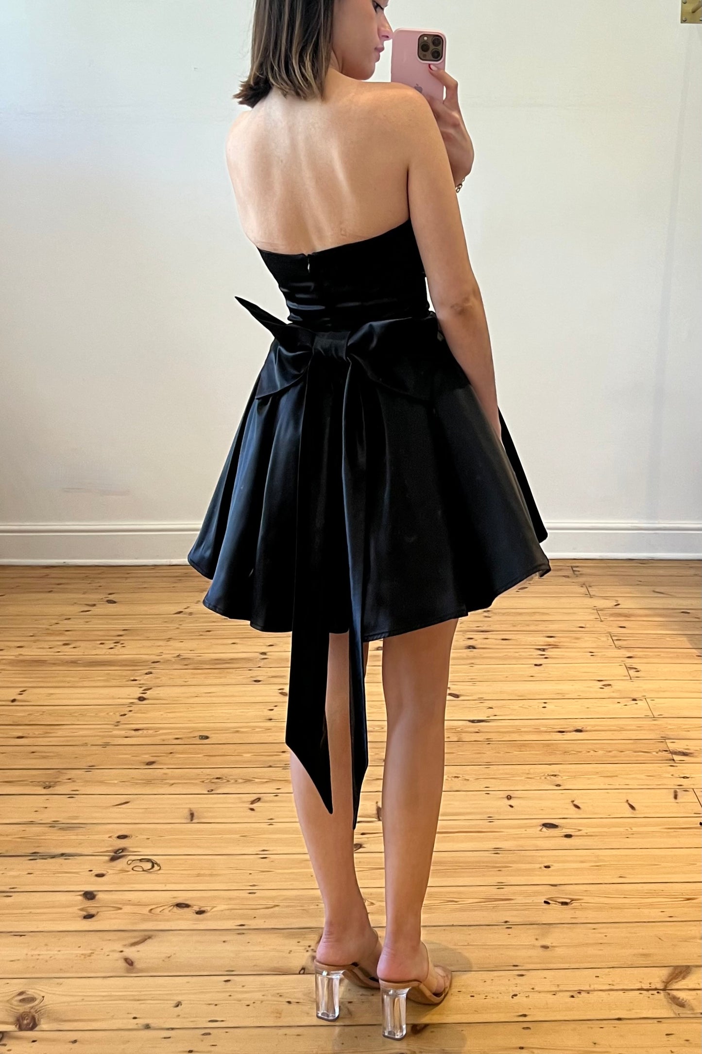 The Nevina Mini Dress in Black